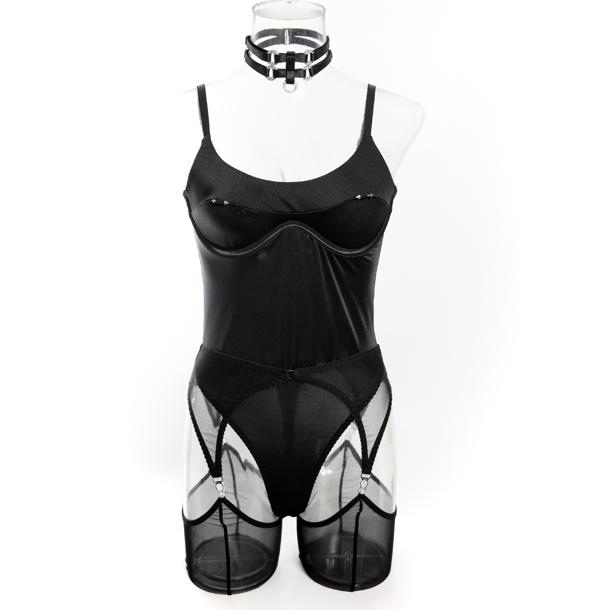 Women Body Shaping Tight Bodysuit with Stockings Seductive Body Lingerie Set